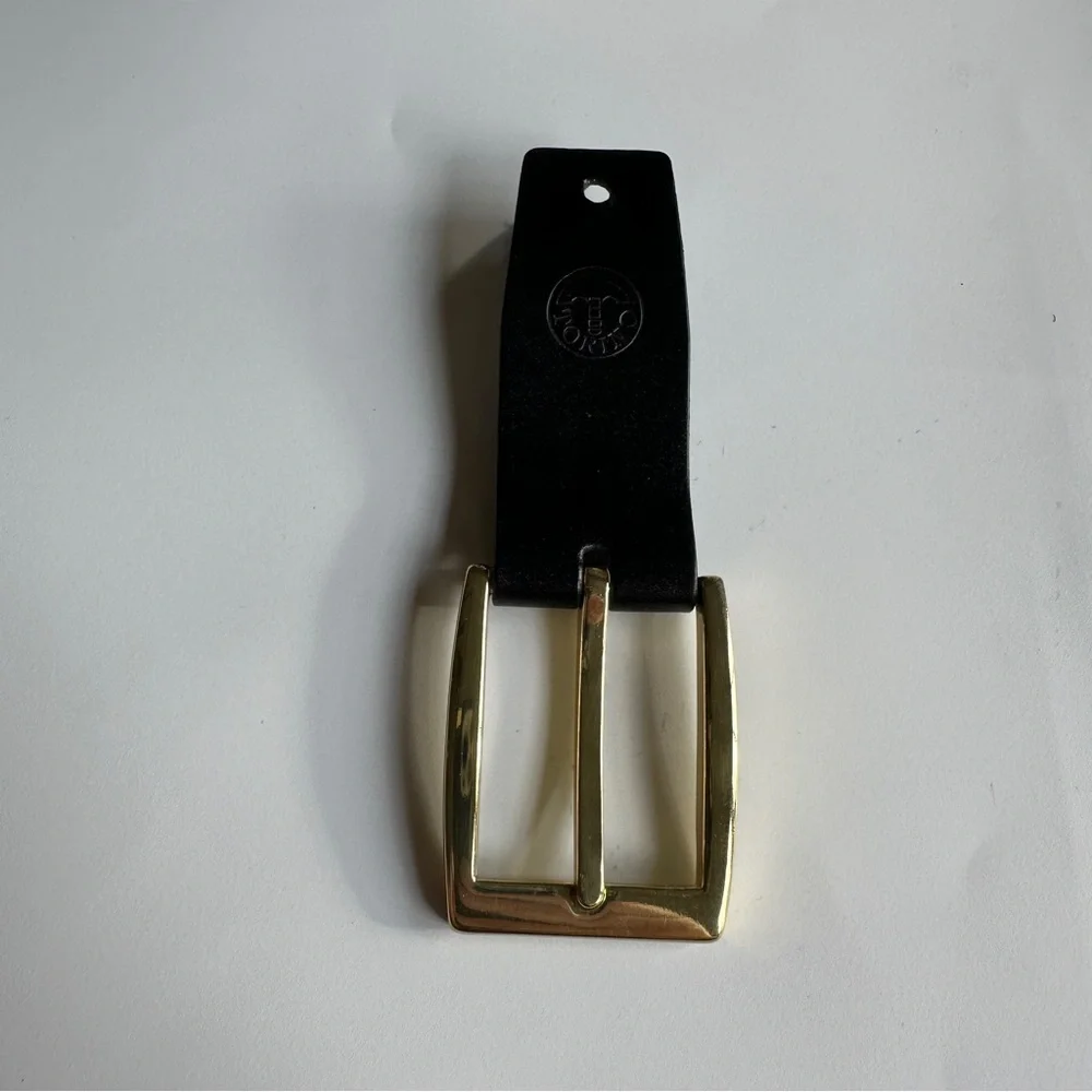 Torino Men’s Black Leather and Gold Belt Buckle ONLY! Belt not included